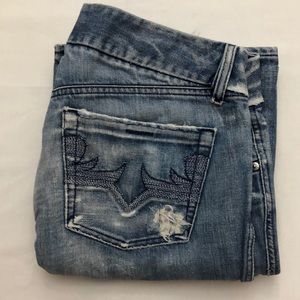 DIESEL Sz 33 Distressed Button Fly Bootcut Jeans